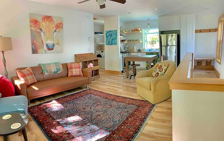 Open living room and kitchen