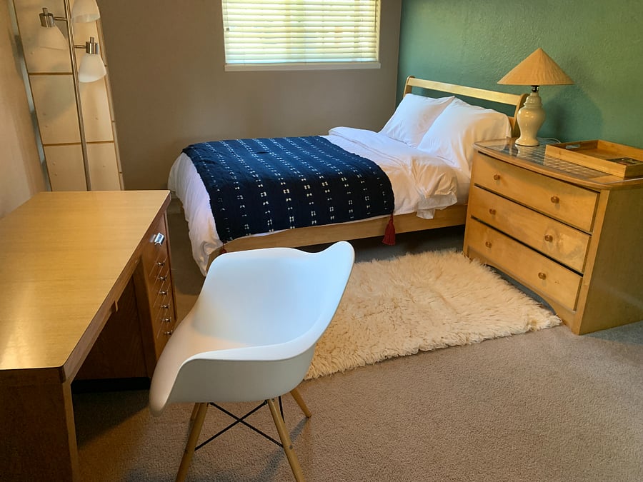 Bedroom 2) Double Bed w/Premium Bedding, Dresser & Desk