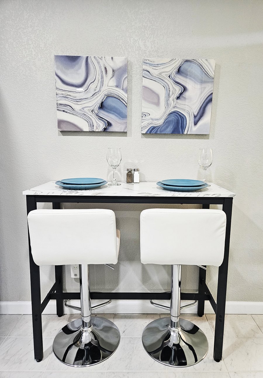 Bar-style table and seating