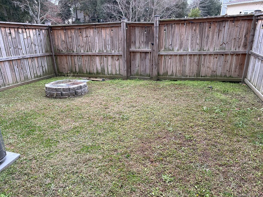 Backyard with fire pit