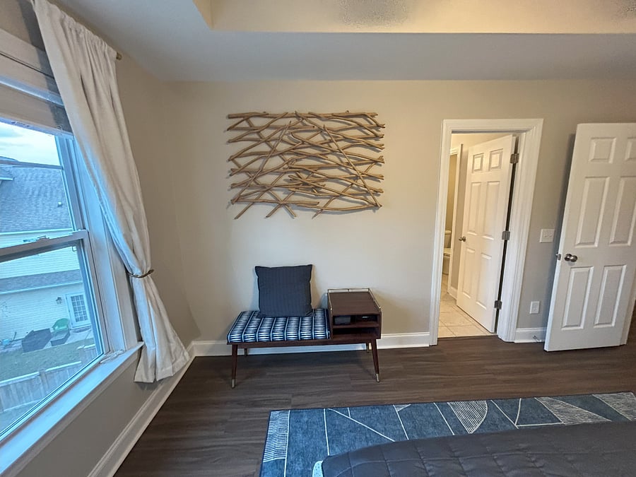 Master bedroom with walk-in wardrobe and double vanity ensuite bathroom