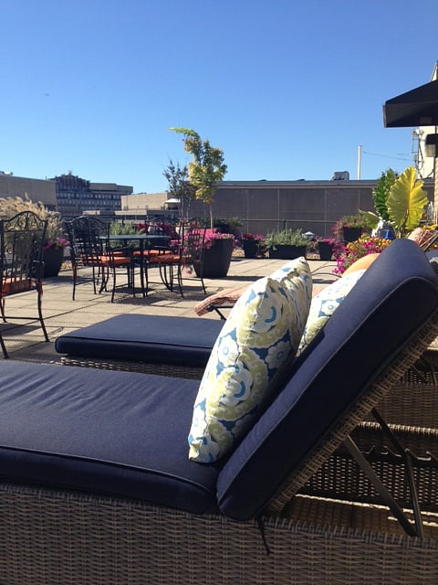 Roof Deck with grill and city views.