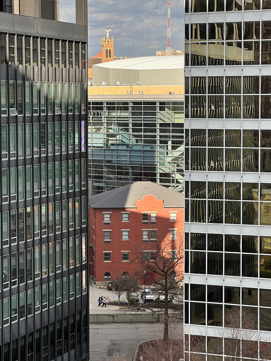 View of PP&G arena from the oversized grand window.