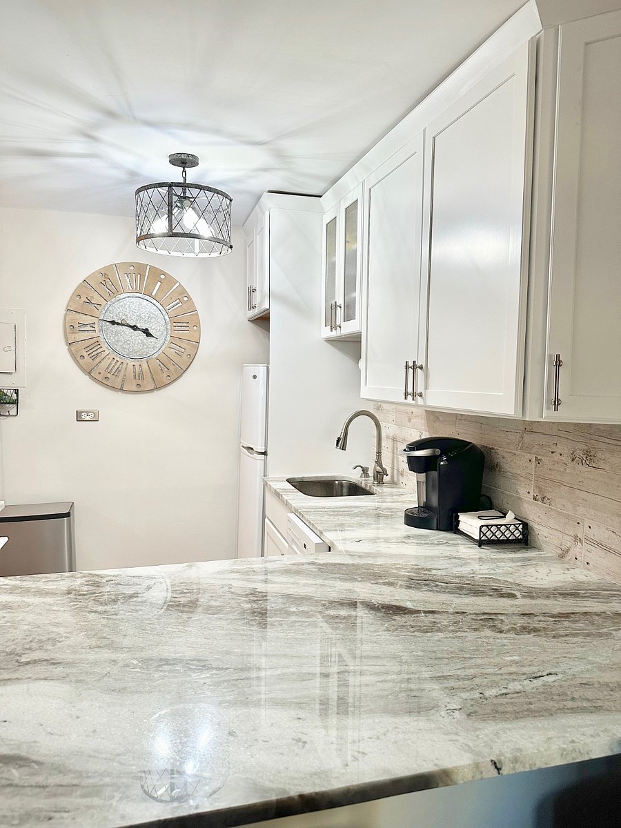 Tasteful neutral decor.