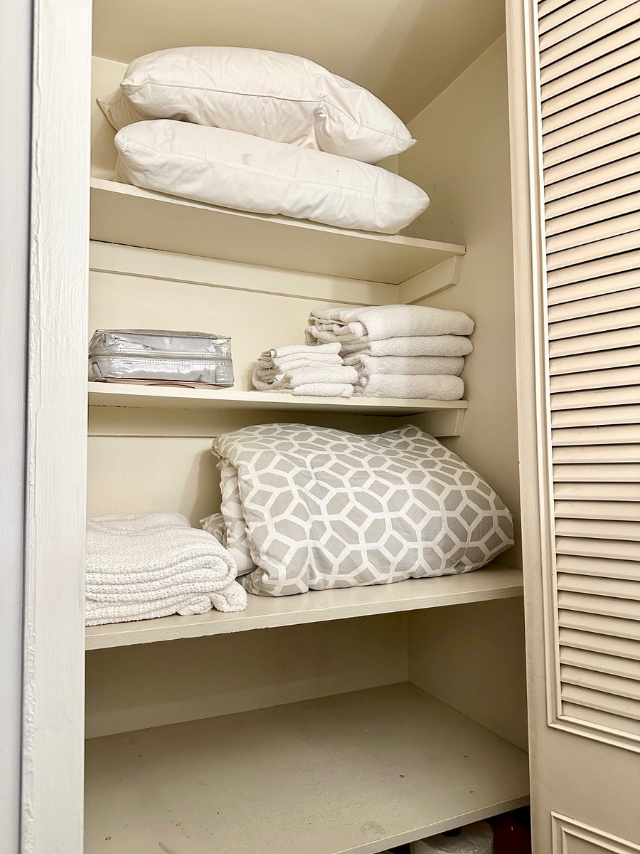Hotel quality towels, bed linens and blankets can be found in the storage closet, as well as a starter set of cleaning supplies. Fire extinguisher and First aid kits are at your fingertips in case of an emergency.