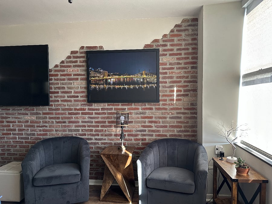 Sitting area end tables and night stands all have USB ports and outlets built in, making it easy to charge your smart devices.