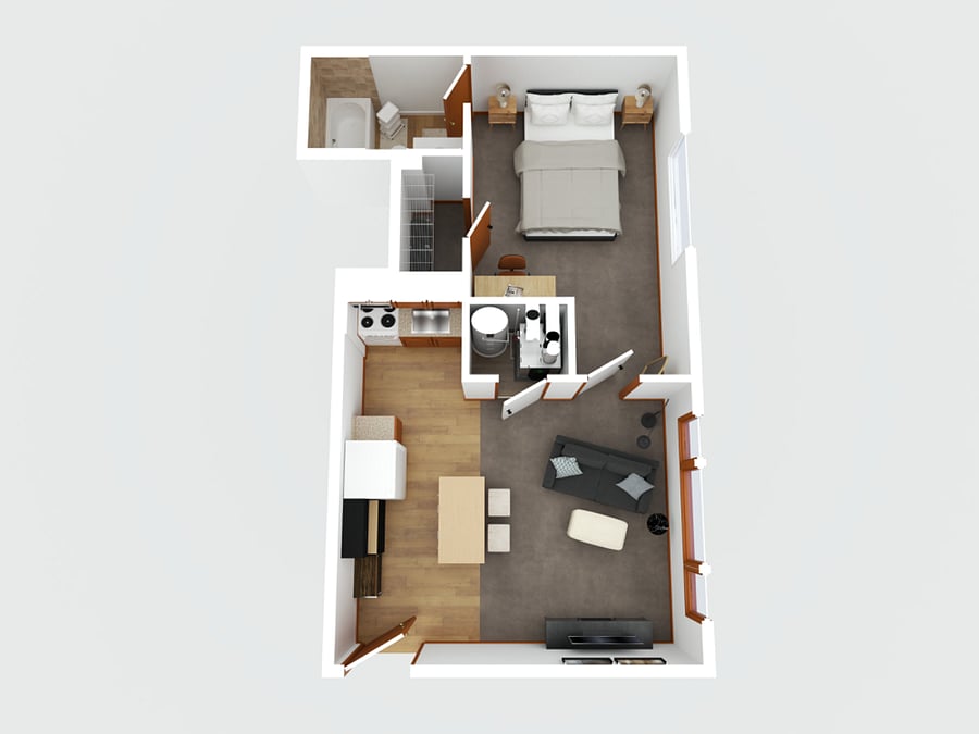 3D Rendering of the apartment.