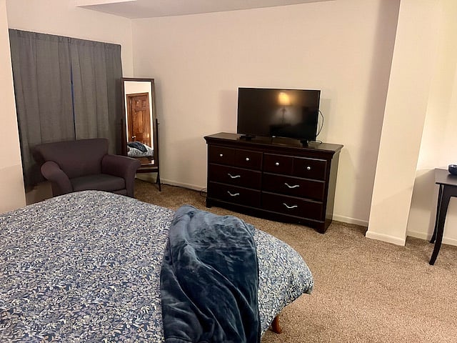 Bedroom with smart t.v.