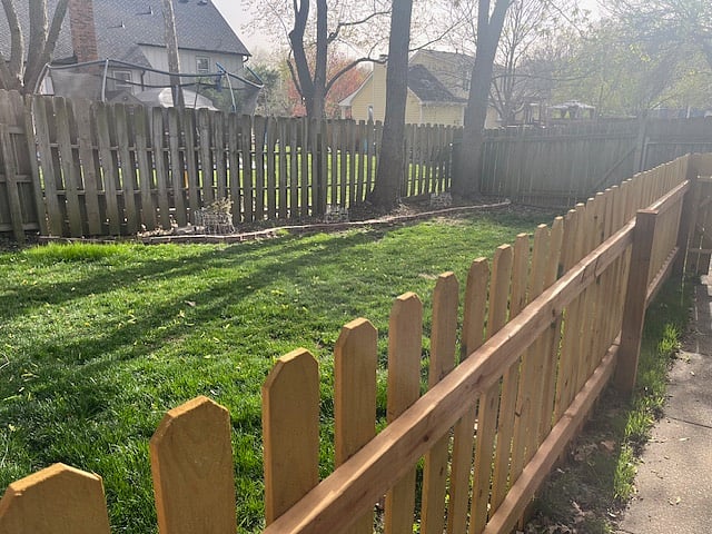 Back yard with fences to keep pets protected