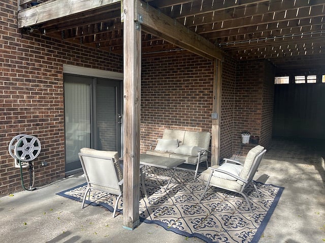 Entrance to patio apartment