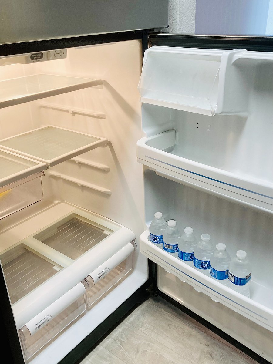Full size refrigerator and freezer.