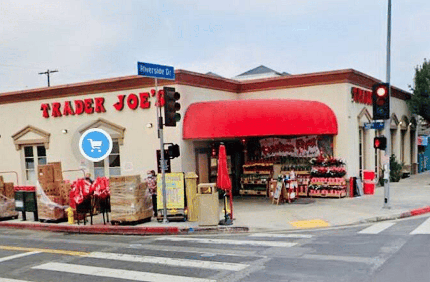 3/4 of a mile walk to Trader Joe's  along trendy Riverside Drive of restaurants and shops.
