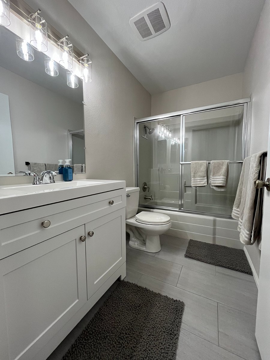 Completely remodeled bathroom with tub