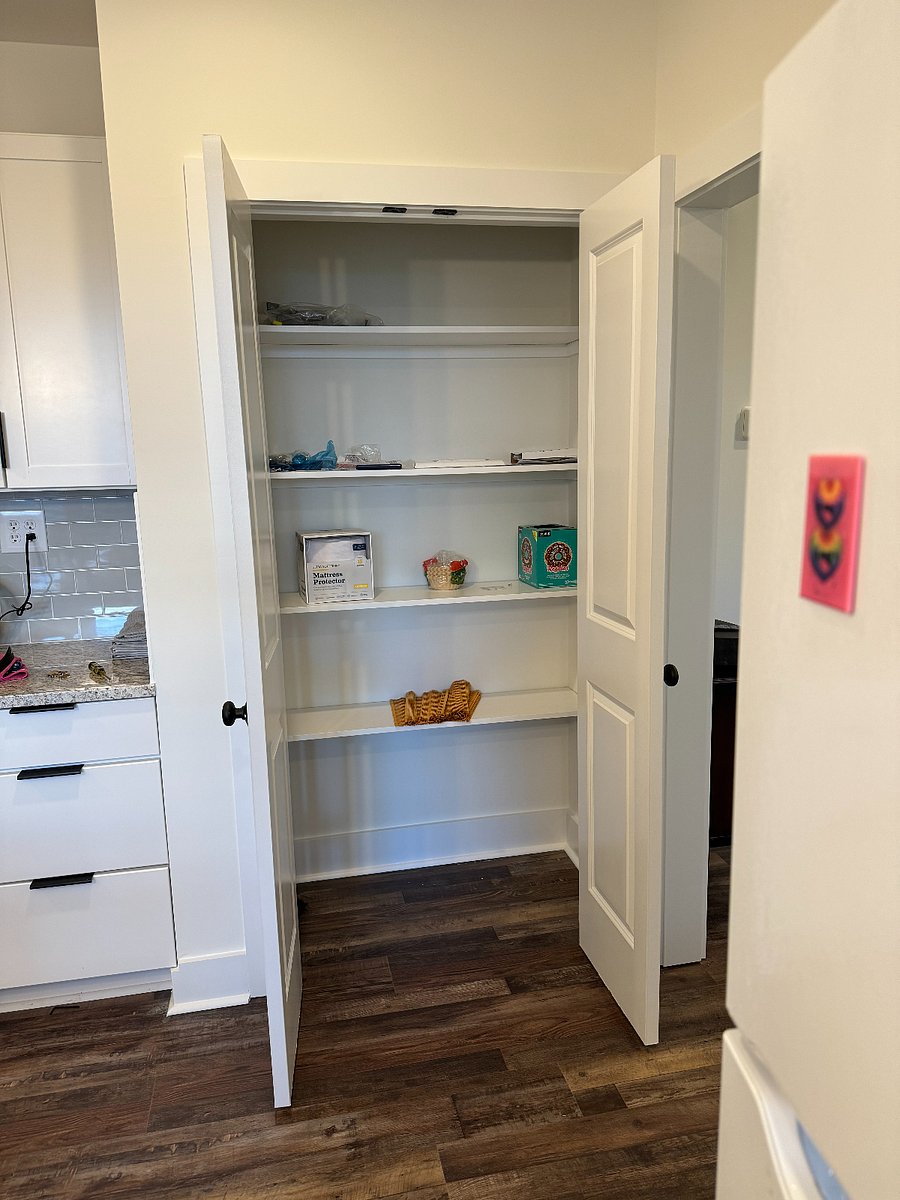 Kitchen pantry with ample space.