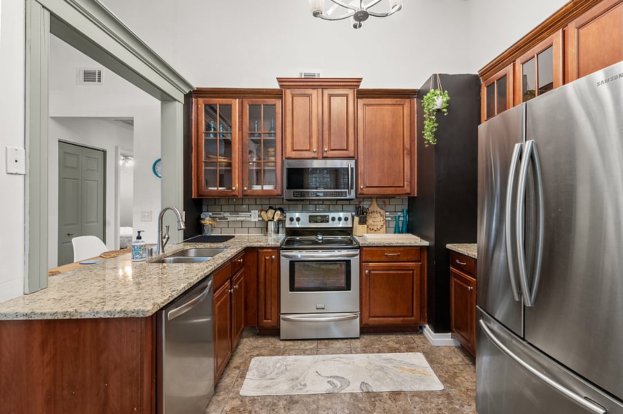 Beautiful cabinetry with Chalkboard wall!