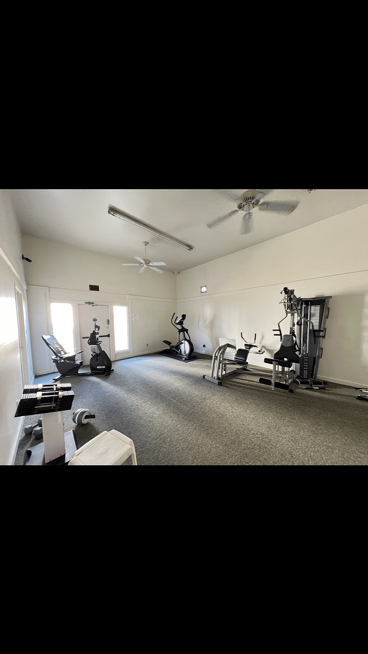 Exercise facilities on premises adjacent to the pool and jacuzzi