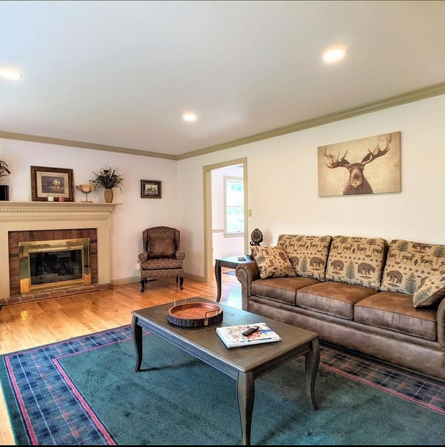 Living Room with roomy sofa, recliner and two chairs