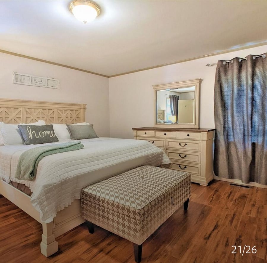 Master bedroom with 2 closets and en suite bathroom