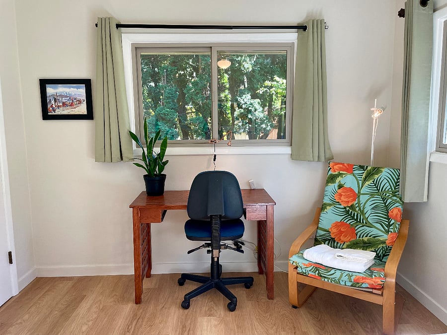 Desk in twin bedroom