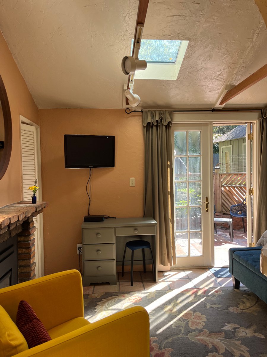 Private patio through French doors