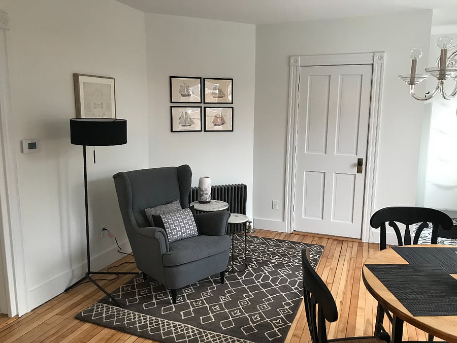 We recently put in a desk area beside the chair.