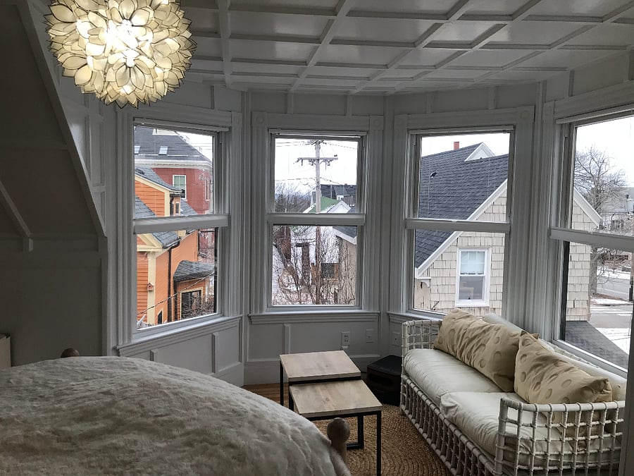 Turret room with views