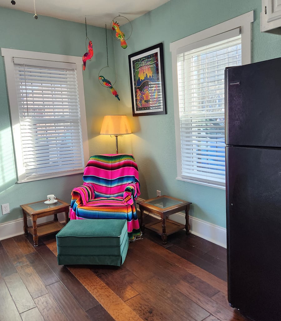 Cozy spot to relax and watch the street.