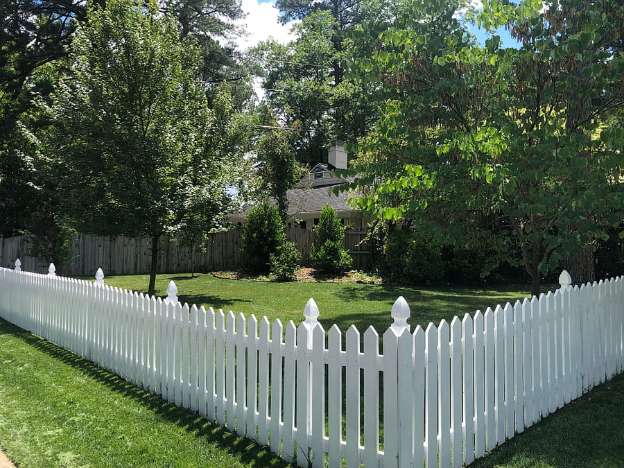 another view of side yard, patio & deck off to right not shown