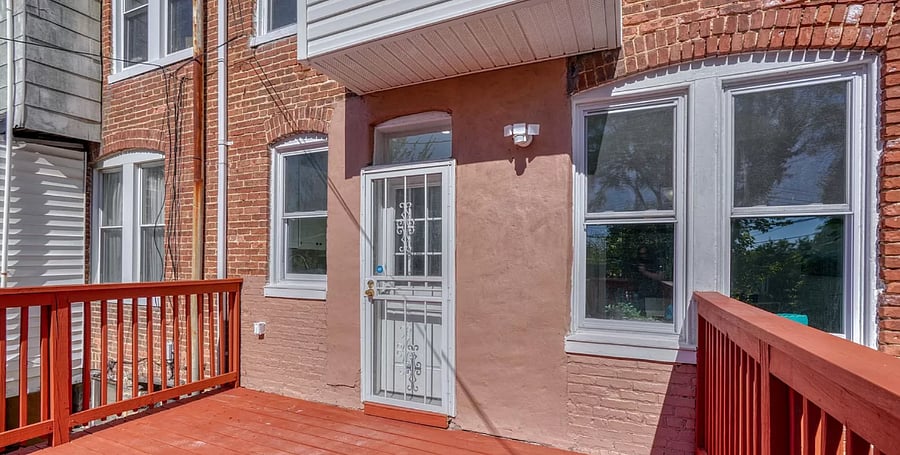 Deck leads to kitchen