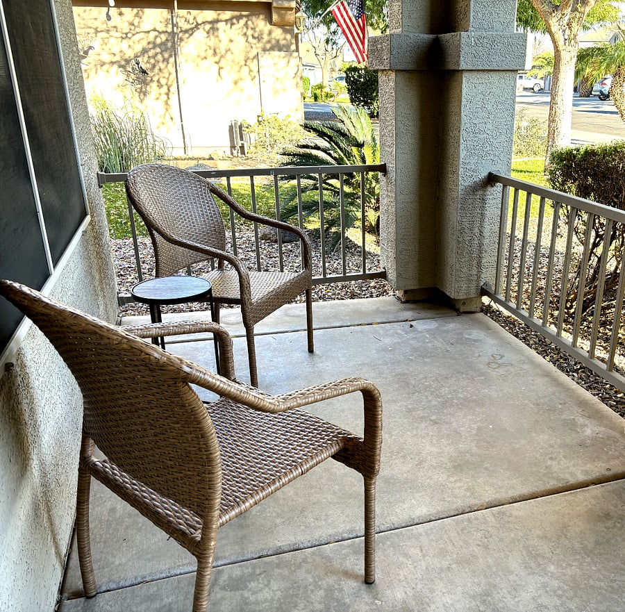 Relaxing front porch area to enjoy the neighborhood