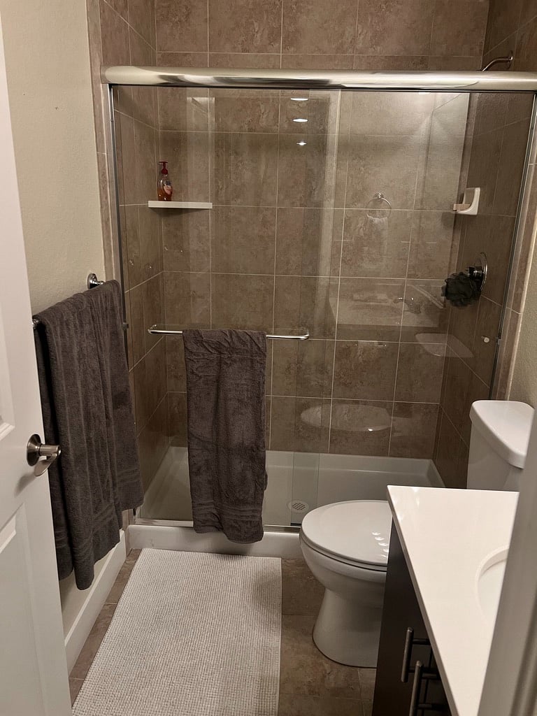Basement Full bath that can be accessed from the third bedroom or from the family room.