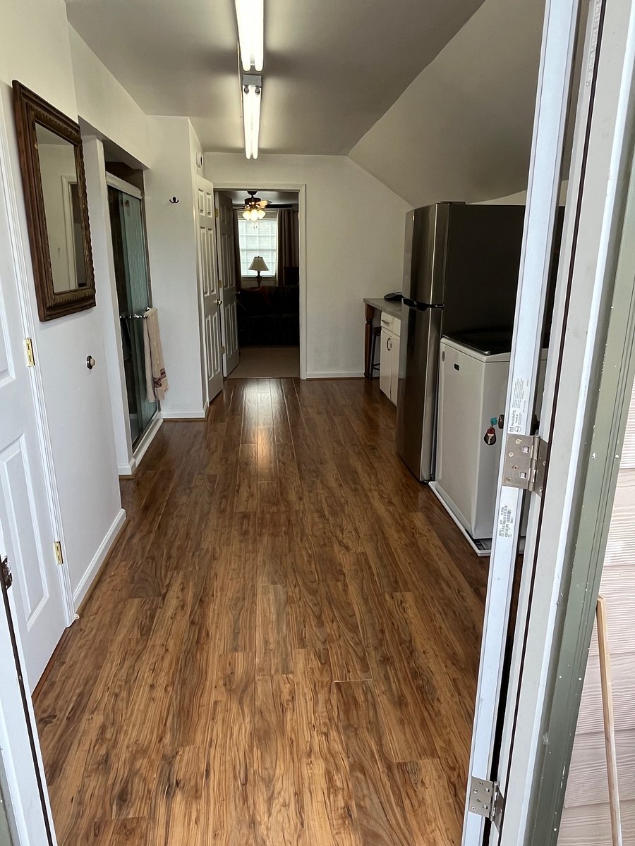 View from front entry.  There is an oversized closet to the left. 