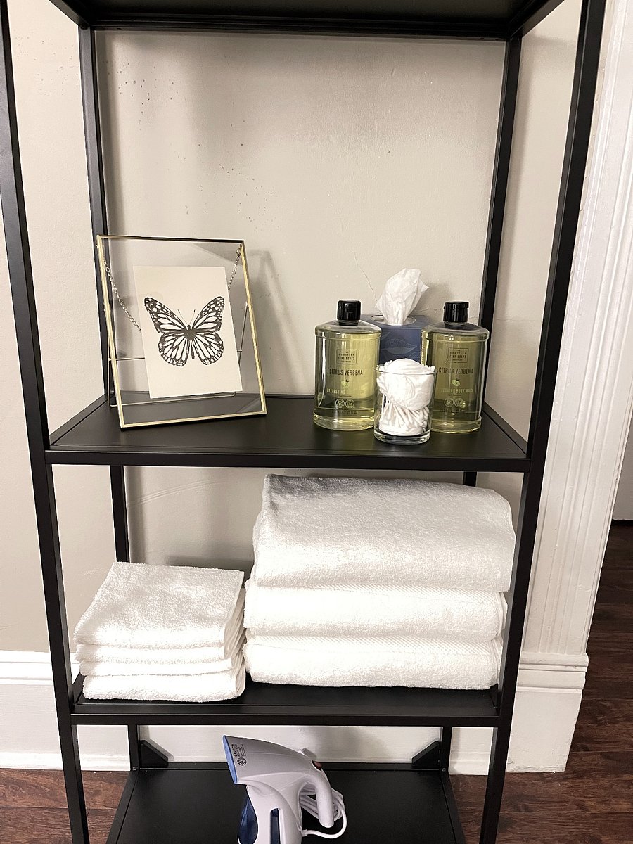 Club Calloway - Essentials Rack Bath Towels, Hand Towels, Q-tips, Cotton Swabs, Kleenex, and Fragrances