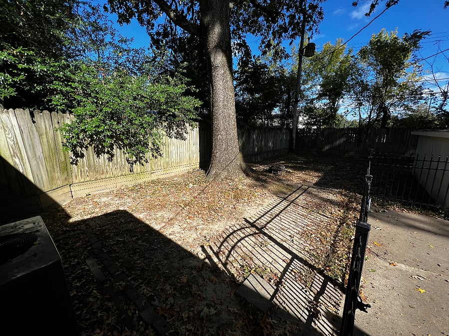 Fenced-in backyard