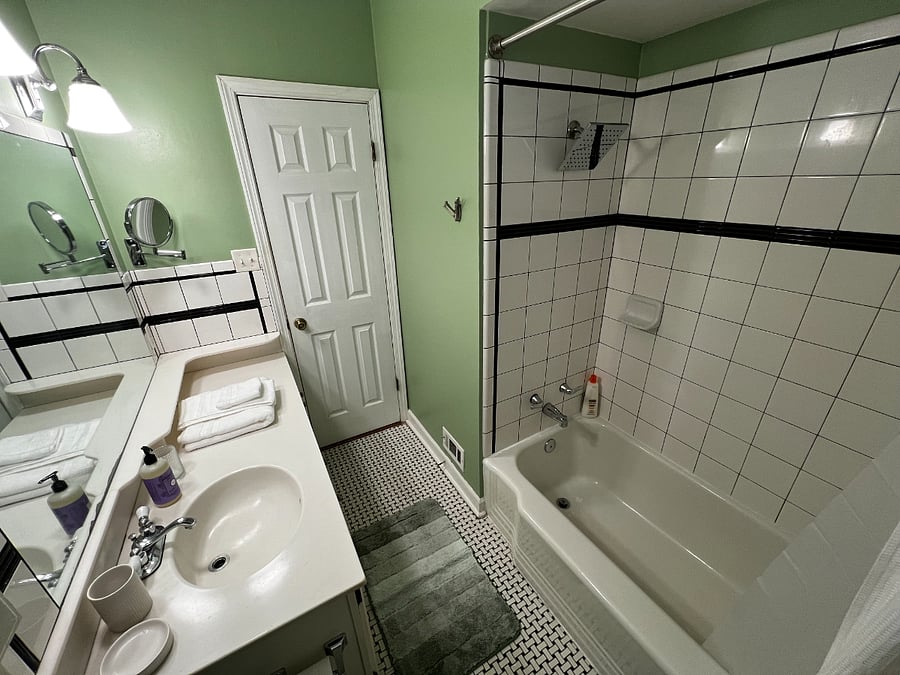 Fully stocked bathroom