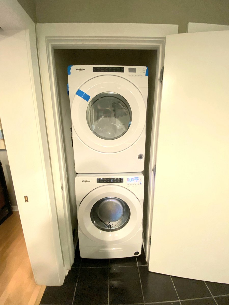 New stacked washer and dryer (installed August 31, 2022)!