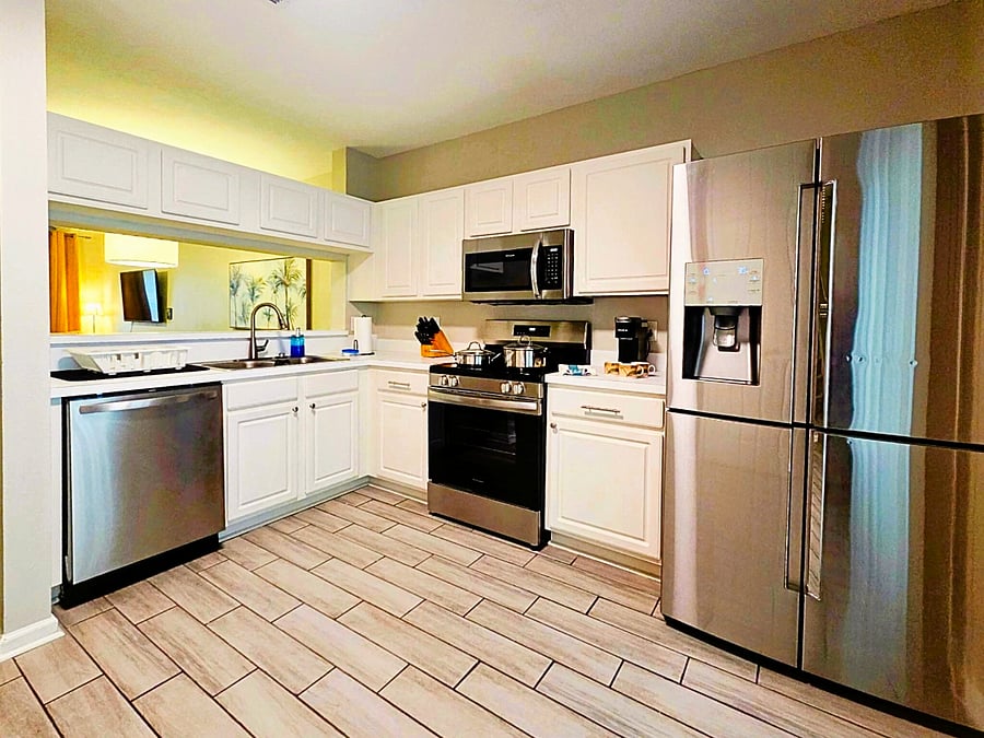 Fully Stocked Kitchen with Stainless Steel appliances