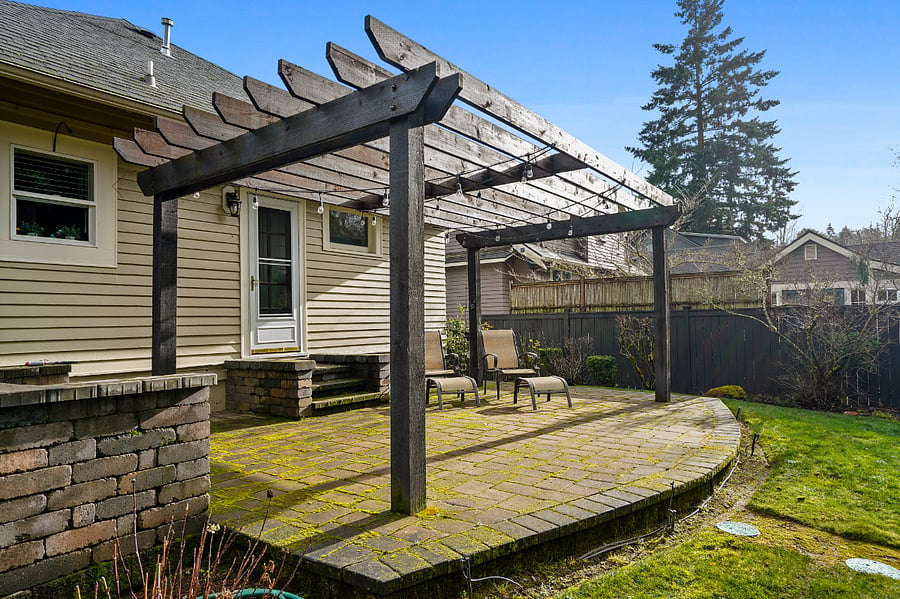 Back patio. BBQ provided during the spring, summer and fall.
