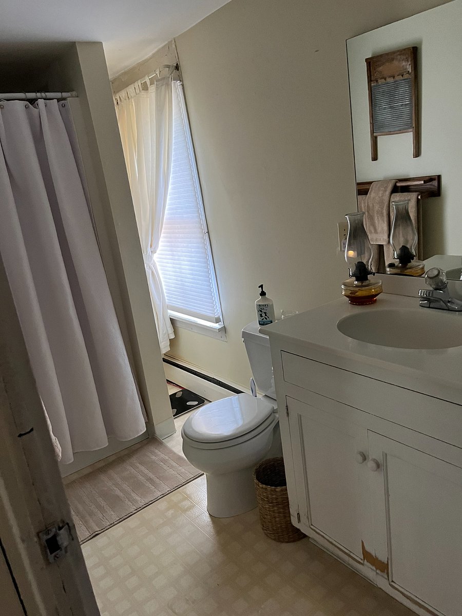 stand up shower in the bathroom