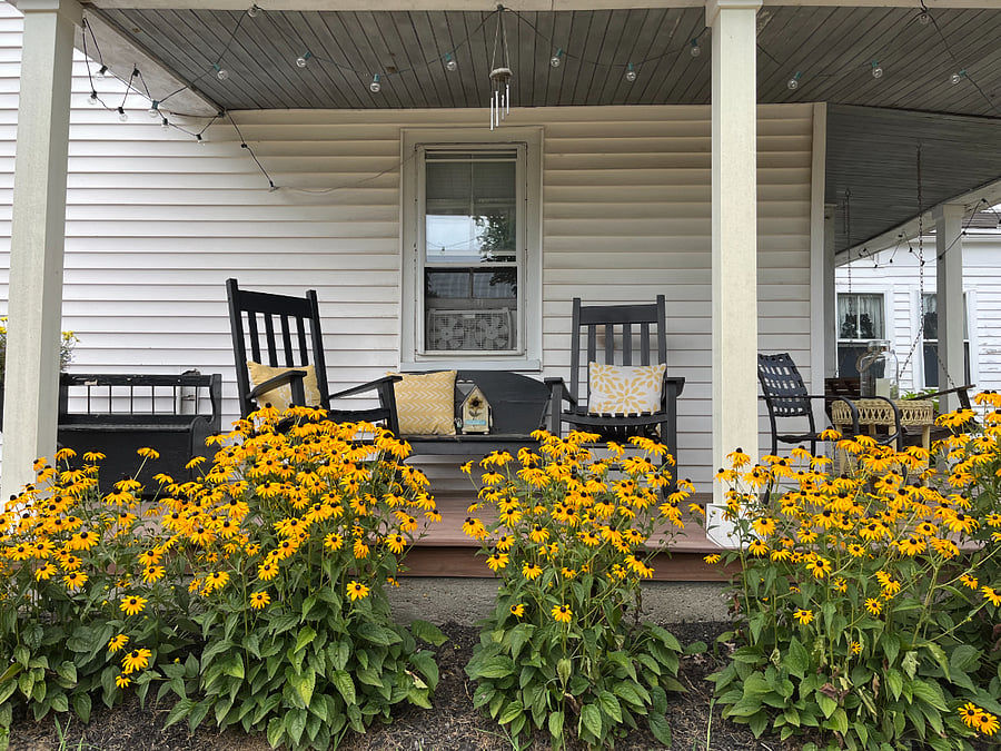 outside rocking chairs on porch