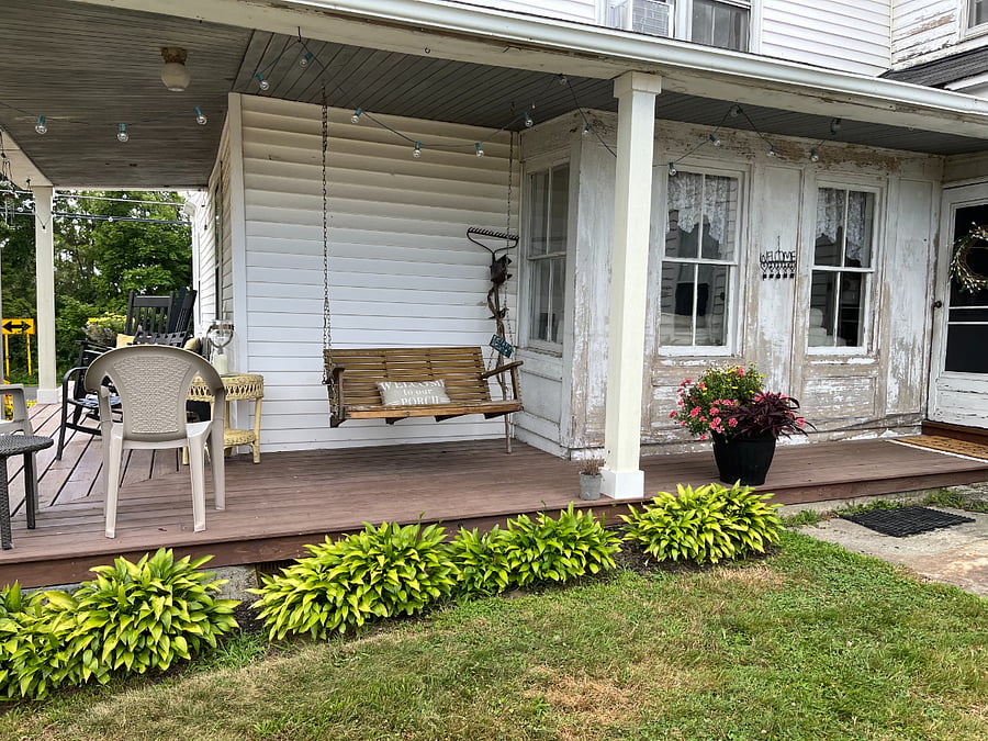 swing on porch