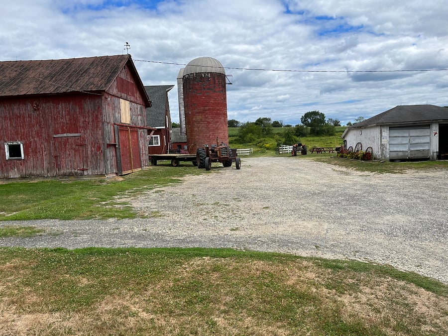 view of farm from front porch