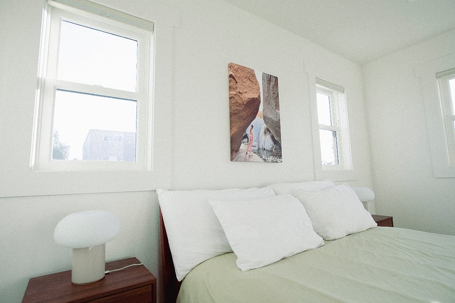 Brand new queen sized bed and night stands with drawers; outlets for charging (USB included)