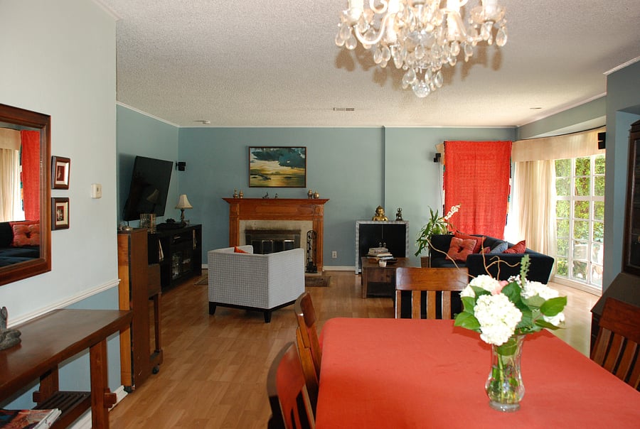 Living room and dining room