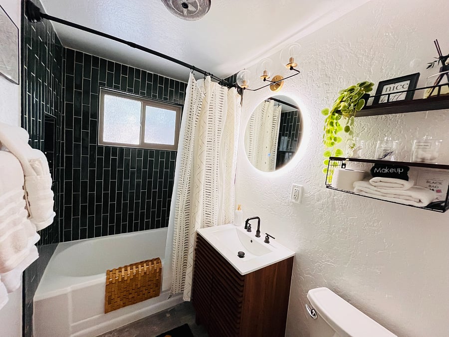 Bathroom is recently remodeled