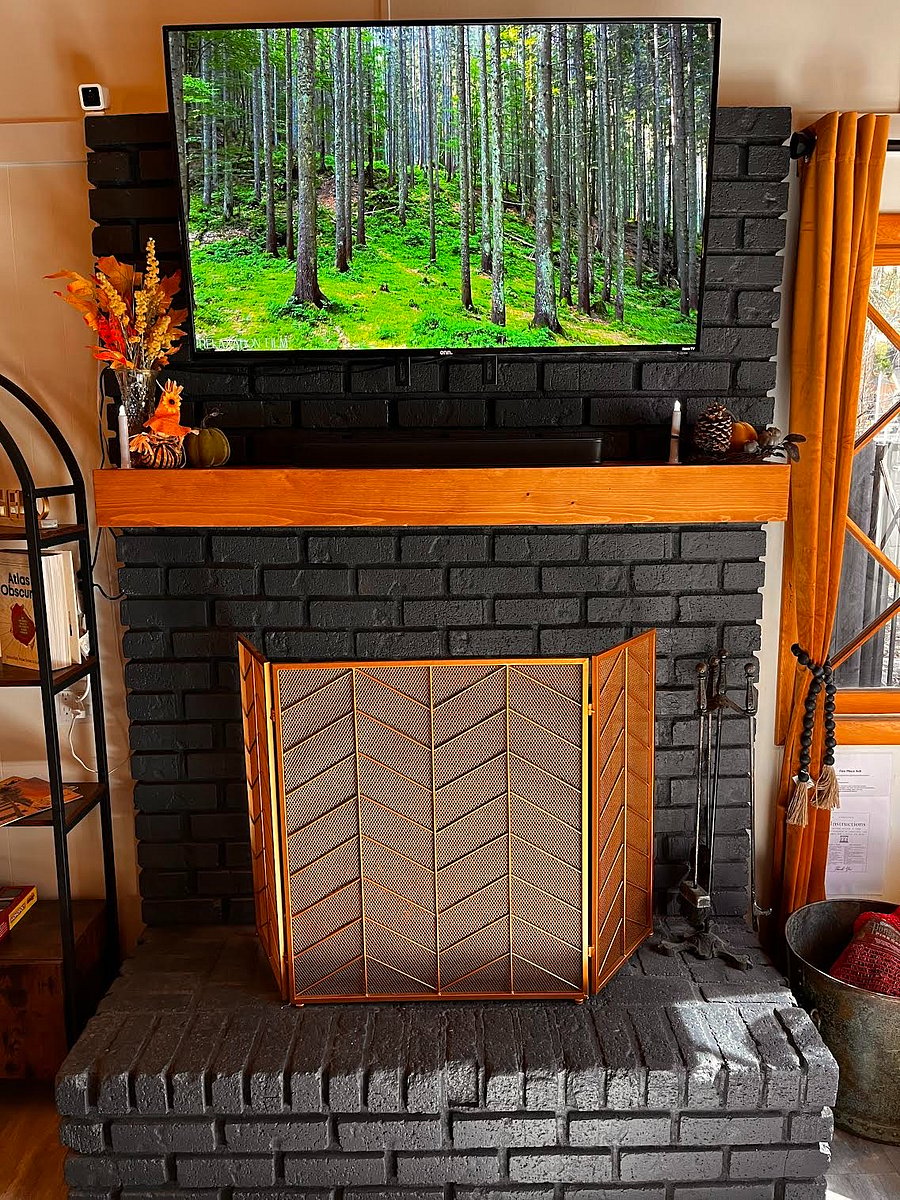 Wood burning indoor fireplace