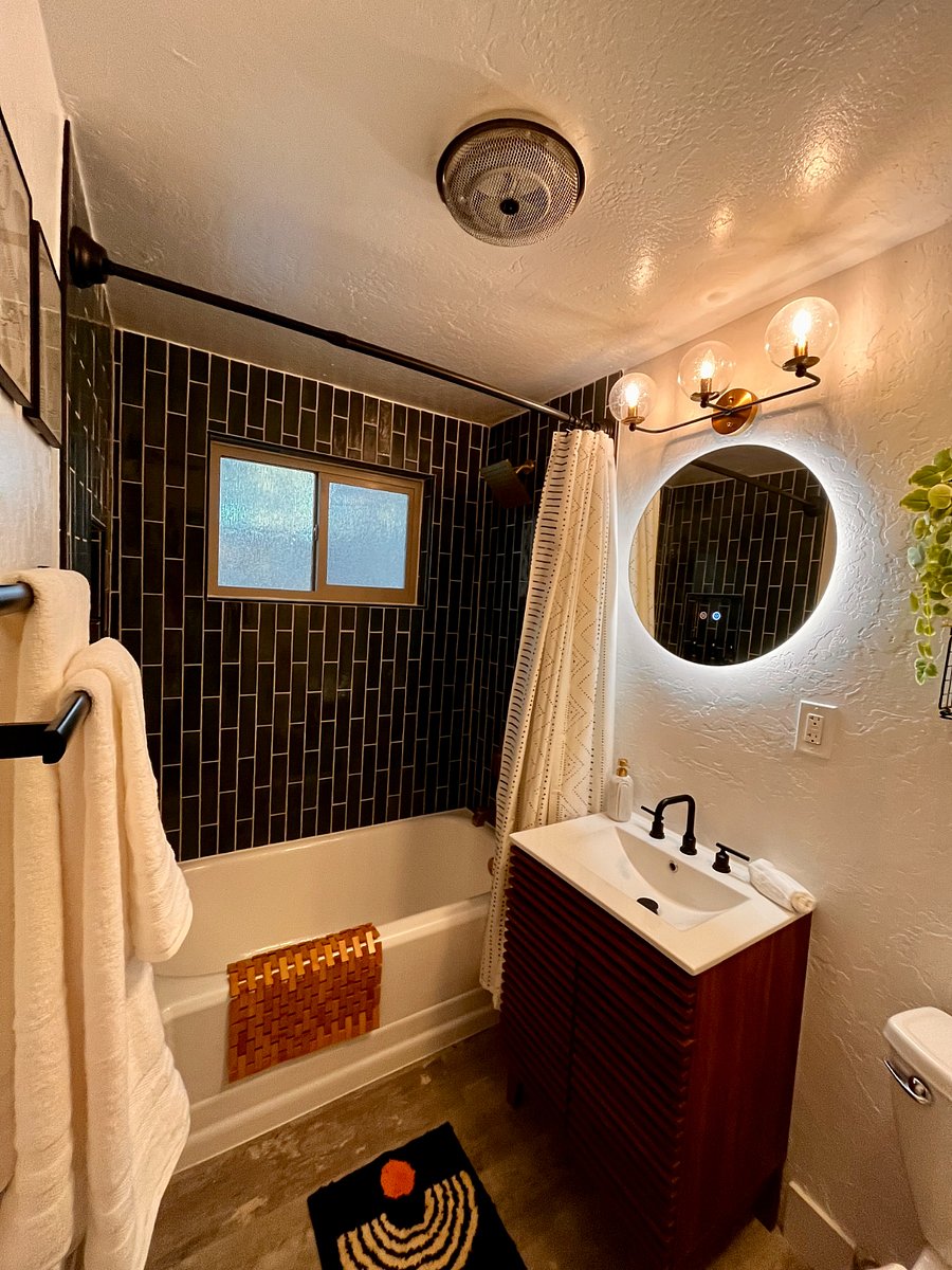 Bathroom with tub and shower 