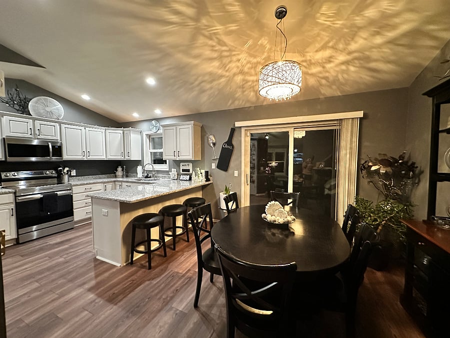 Here is the shared kitchen, breakfast bar and dining room, including use of all dishes, pans, etc.