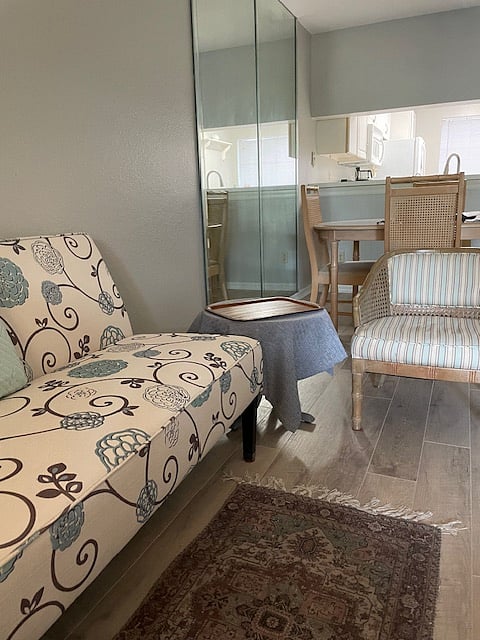 Simply furnished.