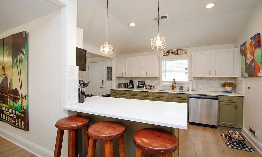 Extra seating at breakfast counter